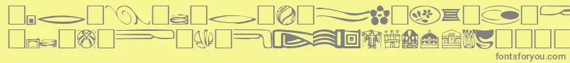 Griffdinreg-fontti – harmaat kirjasimet keltaisella taustalla