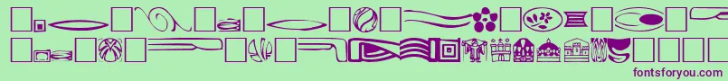 Griffdinreg-fontti – violetit fontit vihreällä taustalla