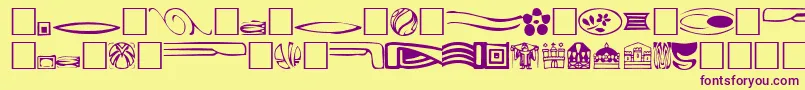 Griffdinreg-fontti – violetit fontit keltaisella taustalla