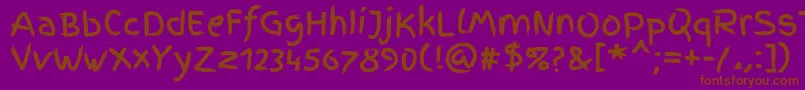 FingerpaintRegular Font – Brown Fonts on Purple Background