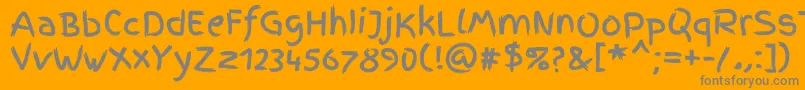 FingerpaintRegular Font – Gray Fonts on Orange Background