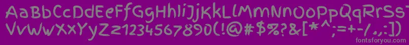 フォントFingerpaintRegular – 紫の背景に灰色の文字