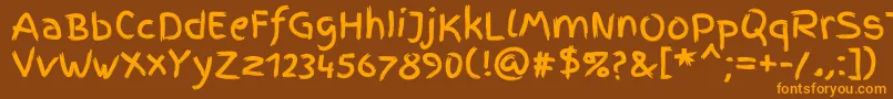 FingerpaintRegular Font – Orange Fonts on Brown Background