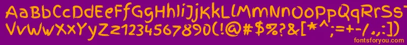 FingerpaintRegular Font – Orange Fonts on Purple Background