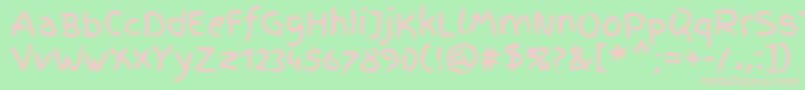 FingerpaintRegular Font – Pink Fonts on Green Background