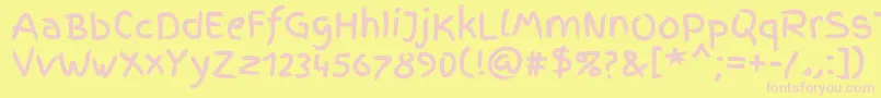 FingerpaintRegular Font – Pink Fonts on Yellow Background