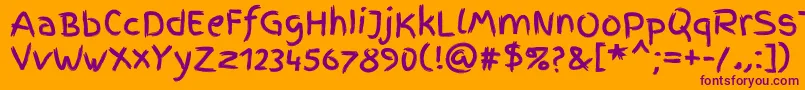 FingerpaintRegular Font – Purple Fonts on Orange Background