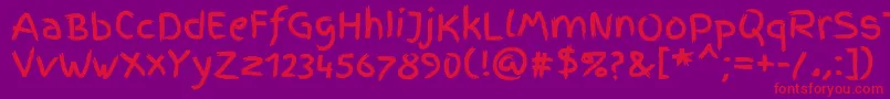 FingerpaintRegular Font – Red Fonts on Purple Background