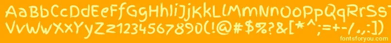 FingerpaintRegular Font – Yellow Fonts on Orange Background