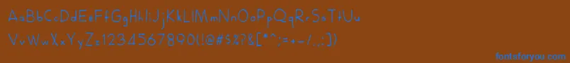 RoyanaRegular Font – Blue Fonts on Brown Background