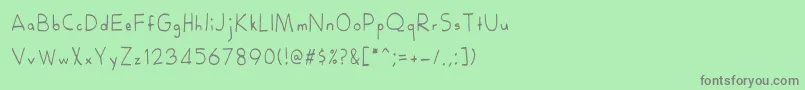 フォントRoyanaRegular – 緑の背景に灰色の文字