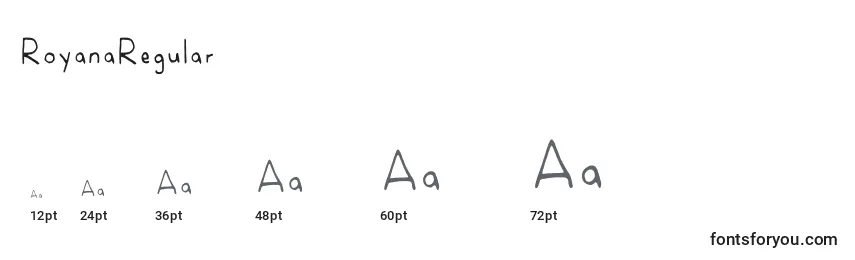 RoyanaRegular Font Sizes