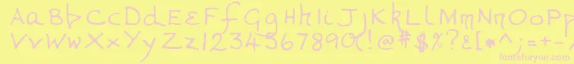 VanessaRegular Font – Pink Fonts on Yellow Background