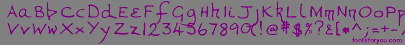 VanessaRegular Font – Purple Fonts on Gray Background