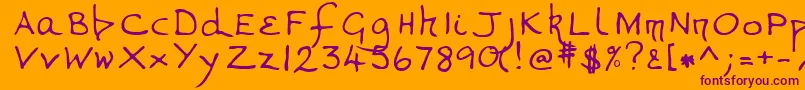 Шрифт VanessaRegular – фиолетовые шрифты на оранжевом фоне
