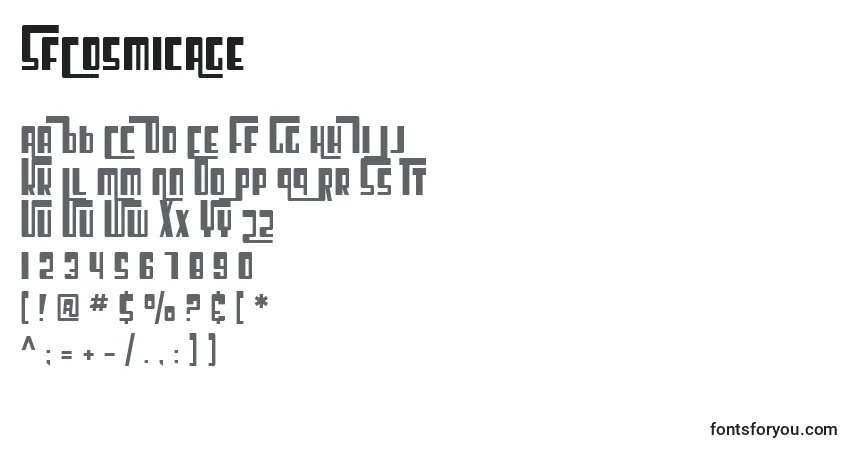 Шрифт SfCosmicAge – алфавит, цифры, специальные символы
