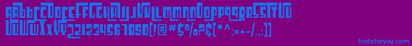 Czcionka SfCosmicAge – niebieskie czcionki na fioletowym tle