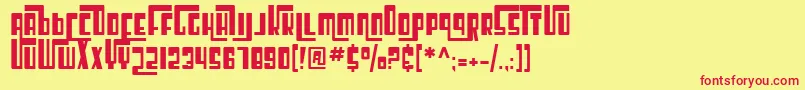 SfCosmicAge Font – Red Fonts on Yellow Background