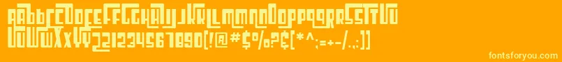 SfCosmicAge Font – Yellow Fonts on Orange Background