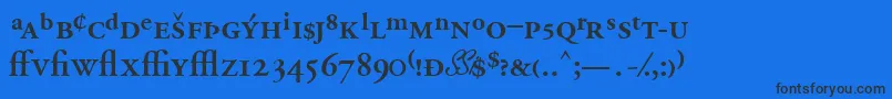 GaramondprosskSemibold Font – Black Fonts on Blue Background