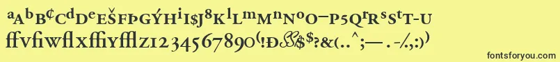 GaramondprosskSemibold Font – Black Fonts on Yellow Background