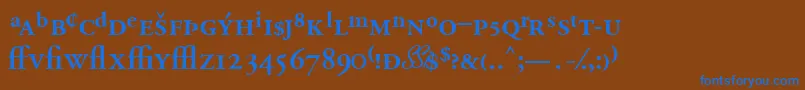 フォントGaramondprosskSemibold – 茶色の背景に青い文字