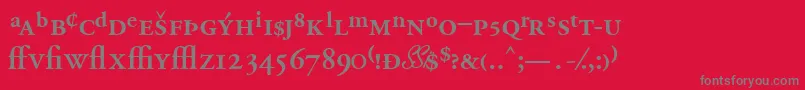 Шрифт GaramondprosskSemibold – серые шрифты на красном фоне