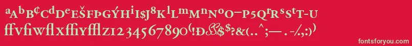 GaramondprosskSemibold Font – Green Fonts on Red Background