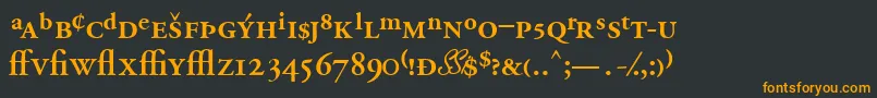 GaramondprosskSemibold Font – Orange Fonts on Black Background