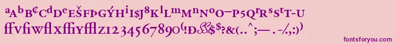 GaramondprosskSemibold-Schriftart – Violette Schriften auf rosa Hintergrund