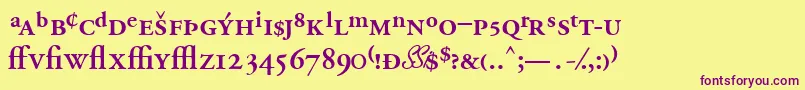 GaramondprosskSemibold Font – Purple Fonts on Yellow Background