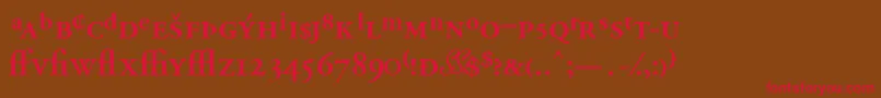 GaramondprosskSemibold Font – Red Fonts on Brown Background