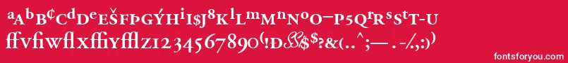 GaramondprosskSemibold Font – White Fonts on Red Background