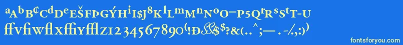 GaramondprosskSemibold Font – Yellow Fonts on Blue Background