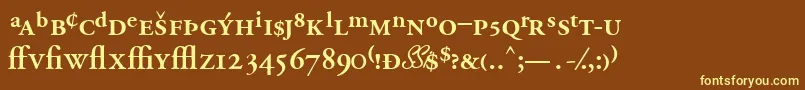 GaramondprosskSemibold Font – Yellow Fonts on Brown Background