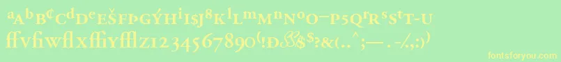 GaramondprosskSemibold Font – Yellow Fonts on Green Background