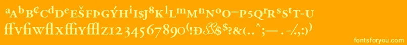 GaramondprosskSemibold-Schriftart – Gelbe Schriften auf orangefarbenem Hintergrund