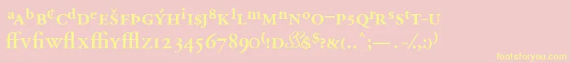 GaramondprosskSemibold-Schriftart – Gelbe Schriften auf rosa Hintergrund