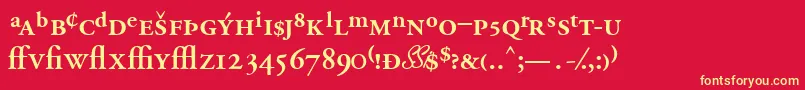 GaramondprosskSemibold Font – Yellow Fonts on Red Background