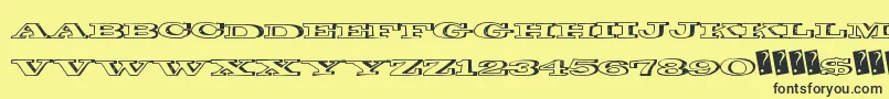 Comicshadow Font – Black Fonts on Yellow Background