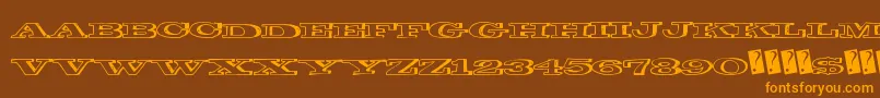 Comicshadow Font – Orange Fonts on Brown Background