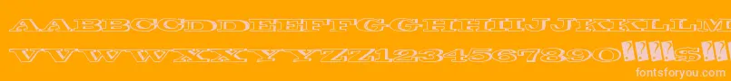 Saiba mais sobre a fonte Comicshadow Fonte Comicshadow – fontes rosa em um fundo laranja