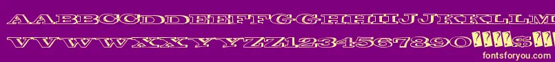 Comicshadow Font – Yellow Fonts on Purple Background