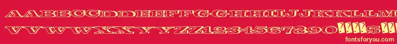 Comicshadow Font – Yellow Fonts on Red Background