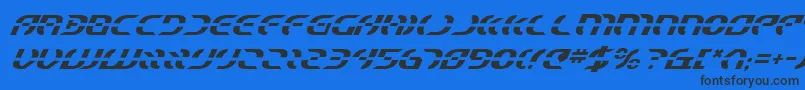StarfighterItalic Font – Black Fonts on Blue Background