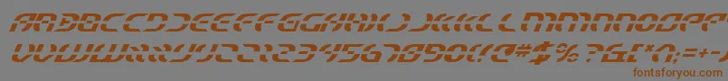StarfighterItalic-Schriftart – Braune Schriften auf grauem Hintergrund