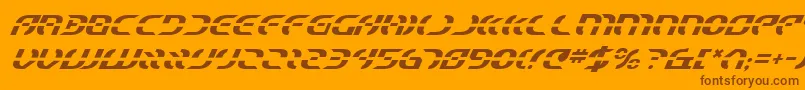 Шрифт StarfighterItalic – коричневые шрифты на оранжевом фоне