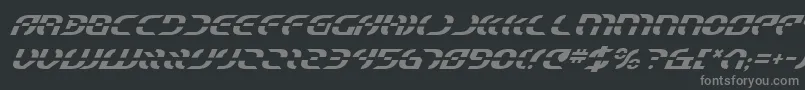 StarfighterItalic-Schriftart – Graue Schriften auf schwarzem Hintergrund