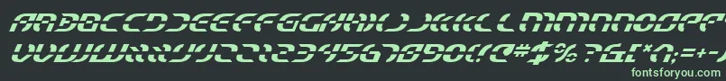 StarfighterItalic Font – Green Fonts on Black Background