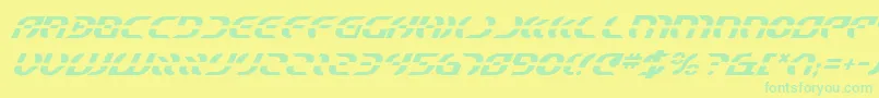 StarfighterItalic Font – Green Fonts on Yellow Background